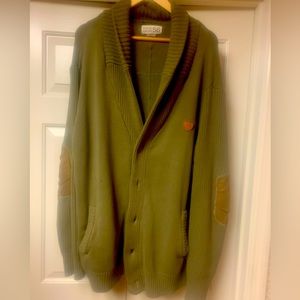 Mens Parish Nation 56 heavy shawl sweater with elbow patches 4XL
